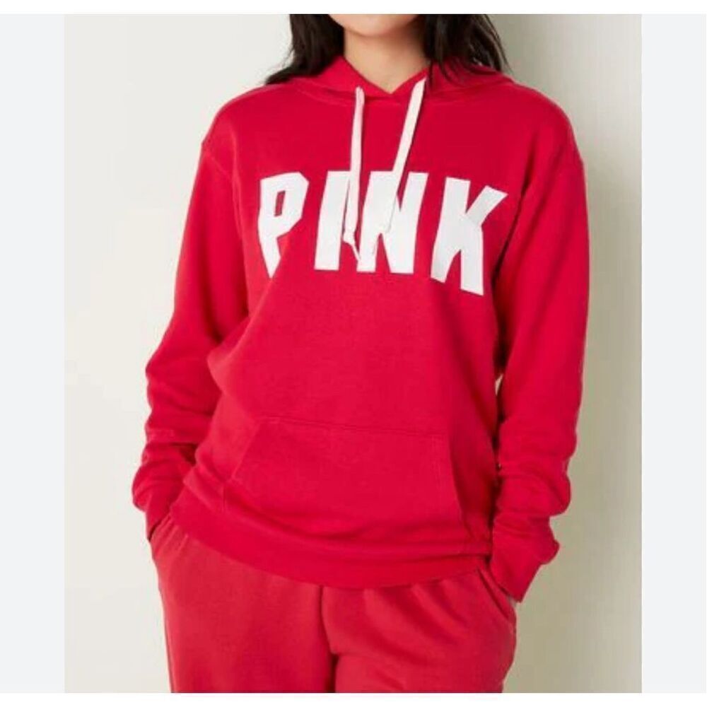 Pink By VS Everyday Lounge Campus Pullover Fleece Hoodie Sweatshirt‎ - Women’s S